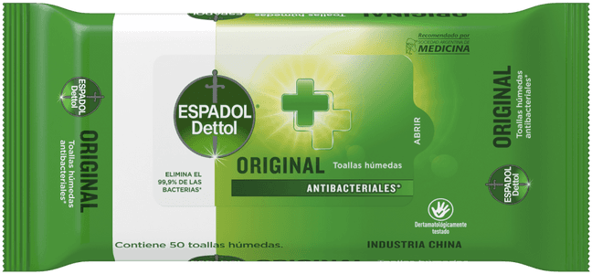 Espadol Dettol Toallas Húmedas Antibacteriales Original 