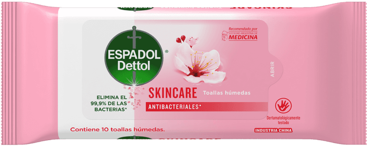 Espadol Dettol Toallas Húmedas Antibacteriales Skincare